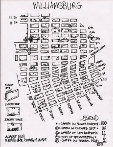 a map of surveillance in Williamsburg via the NOT BORED! journal.