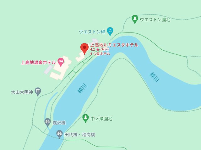 上高地ルミエスタホテル周辺