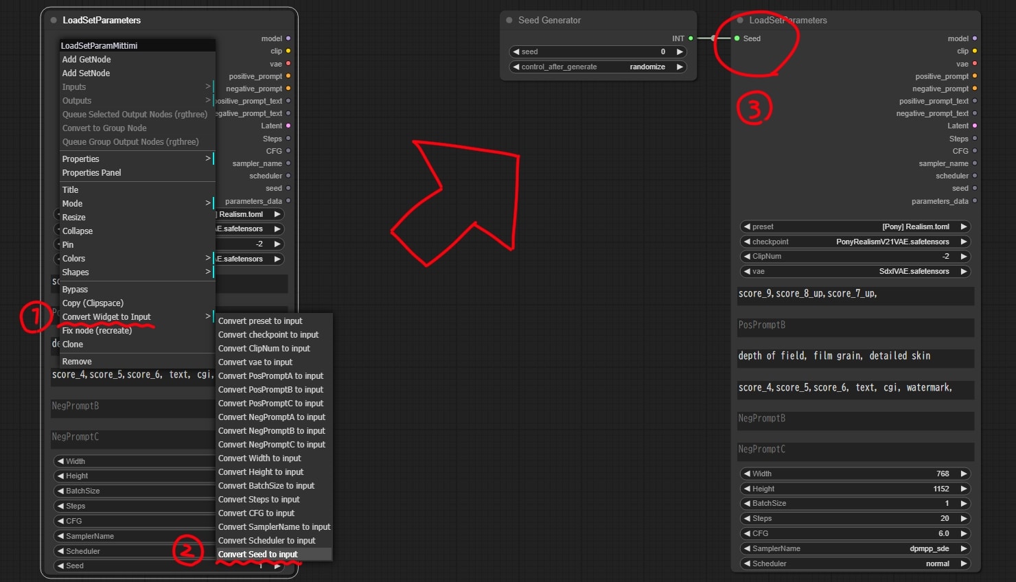 Screenshot of LoadSetParametersNode.