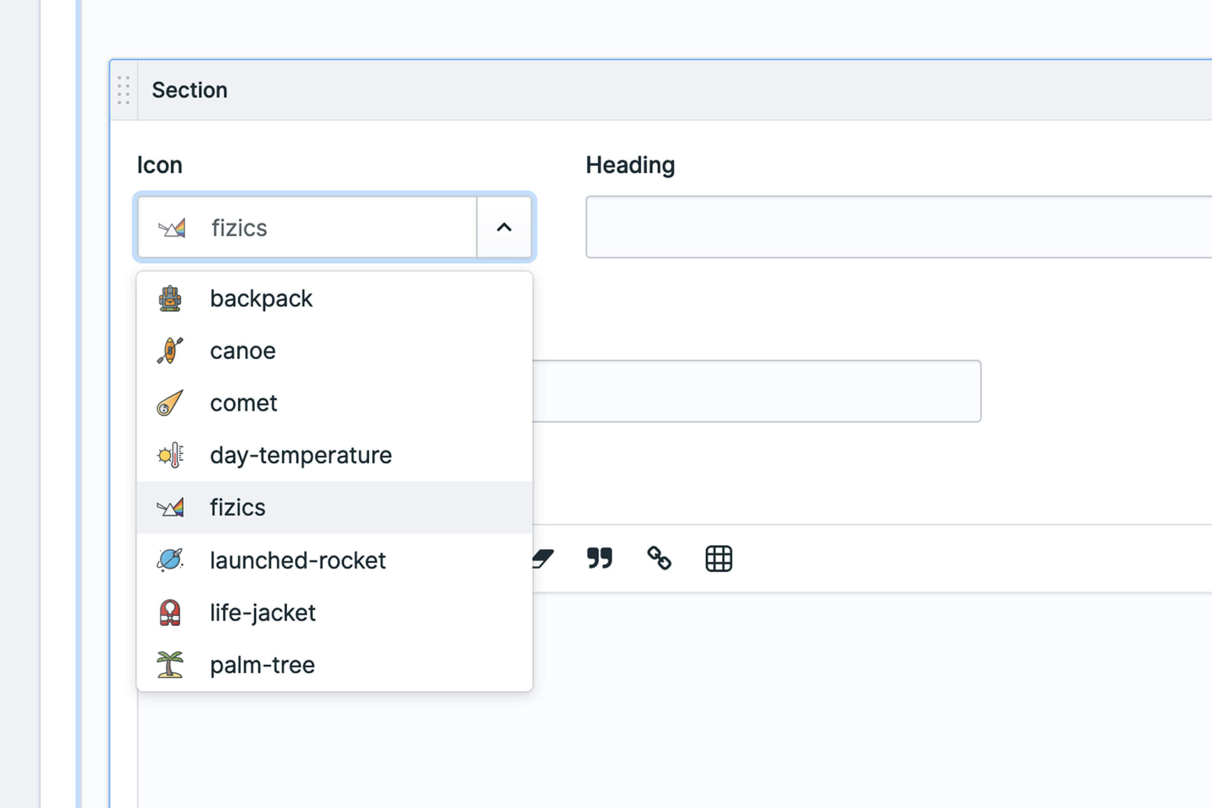 The Iconamic fieldtype