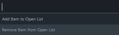 Manage Open List Panel