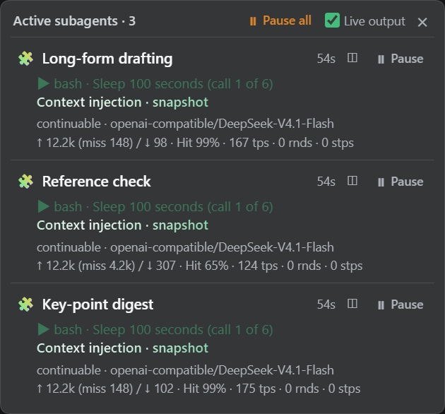 Active subagent floating panel (English UI)