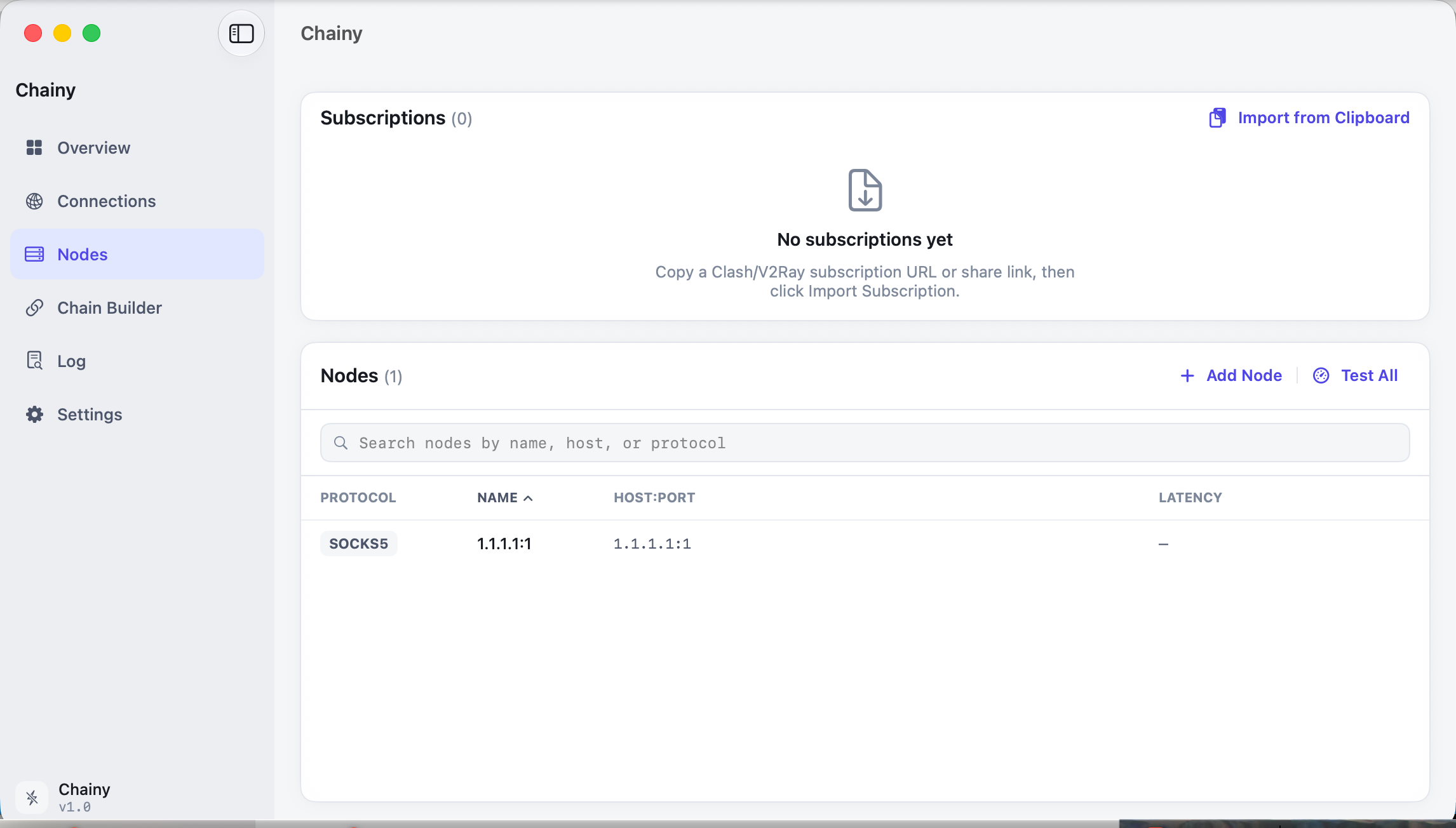 Chainy node library