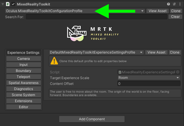 Mixed Reality Toolkit Dialog