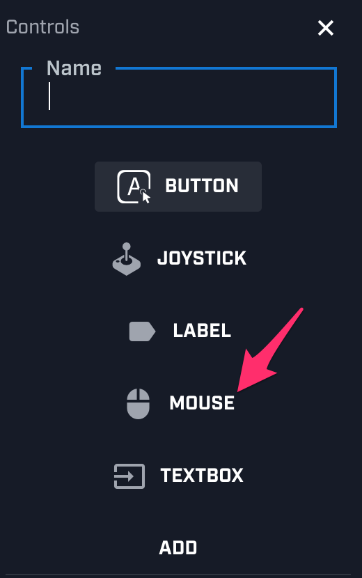 Select a mouse control