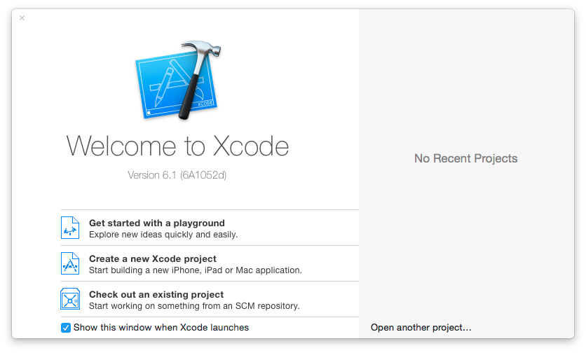 Weclome To Xcode