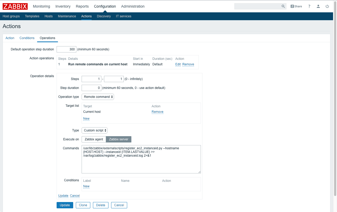 instance-id registration action (operation)