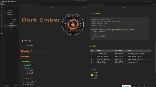 DarkEmber Theme Screenshot