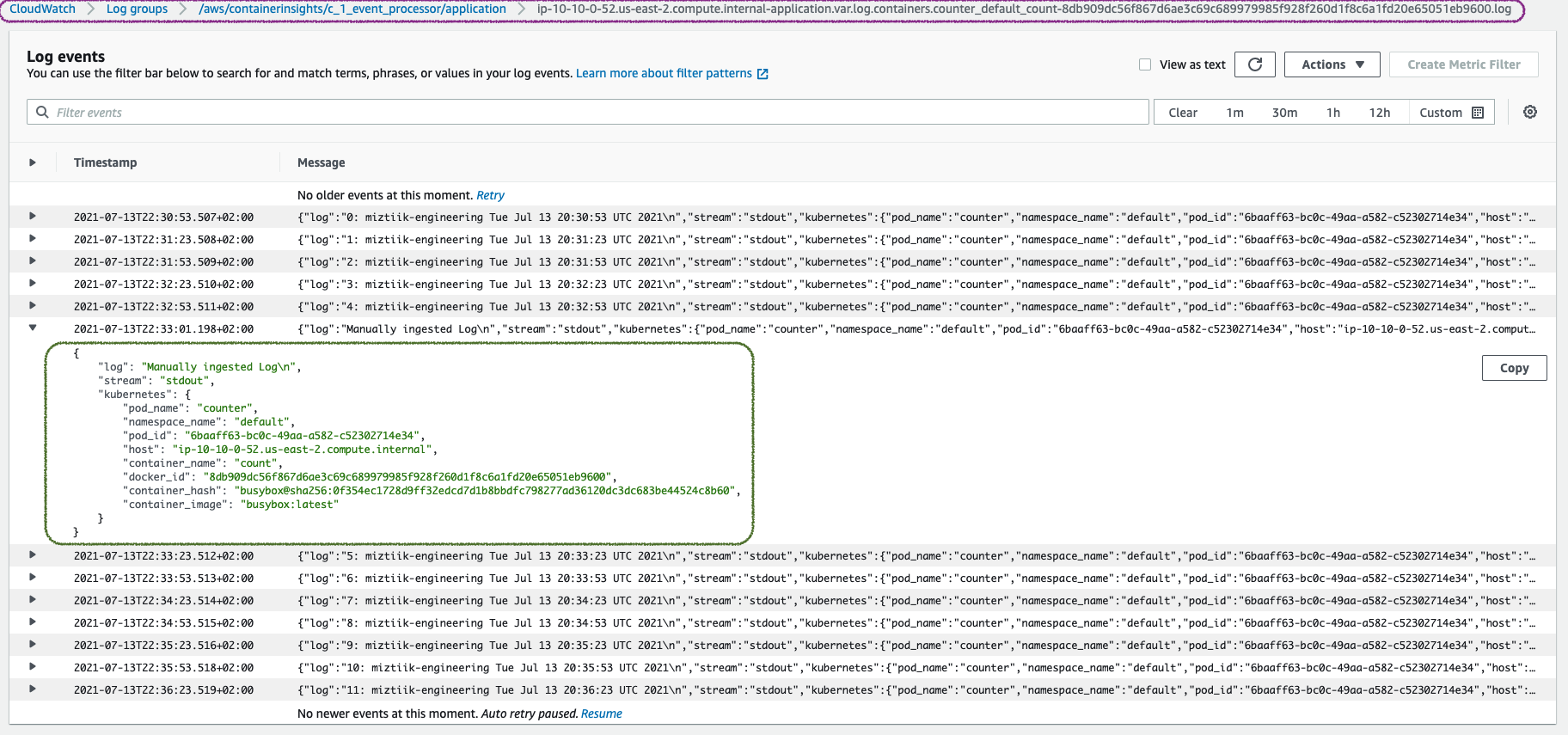 Miztiik Automation: Kubernetes(EKS) Application Logging using FluentBit