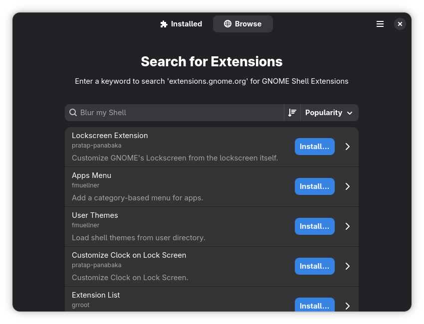 Screenshot of the main GUI (dark mode)