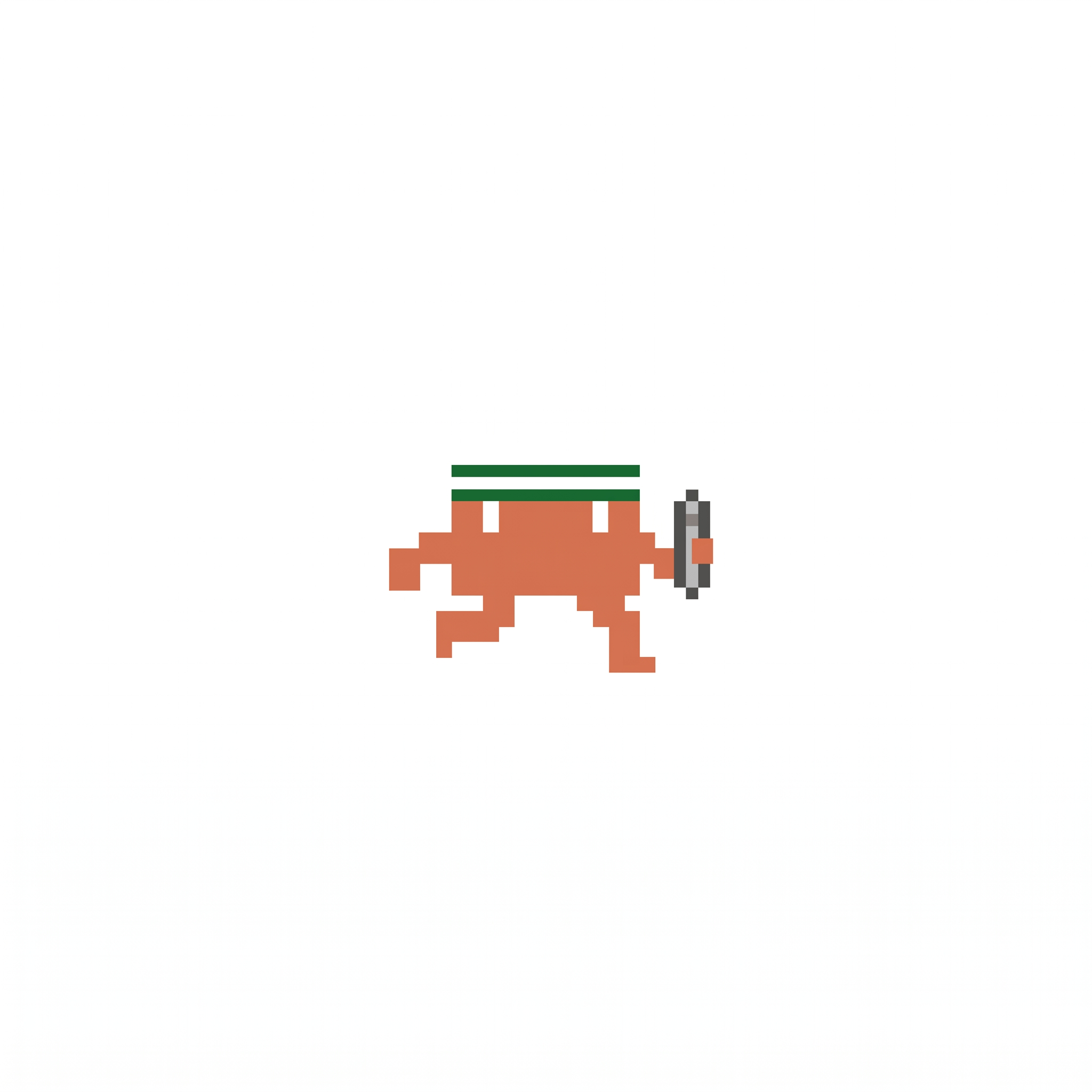 baton mascot — a small pixel-art runner with a green headband carrying a baton