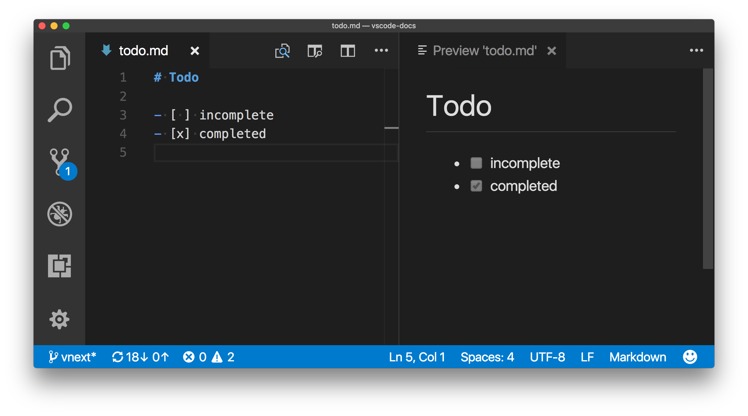 visual studio code github markdown preview