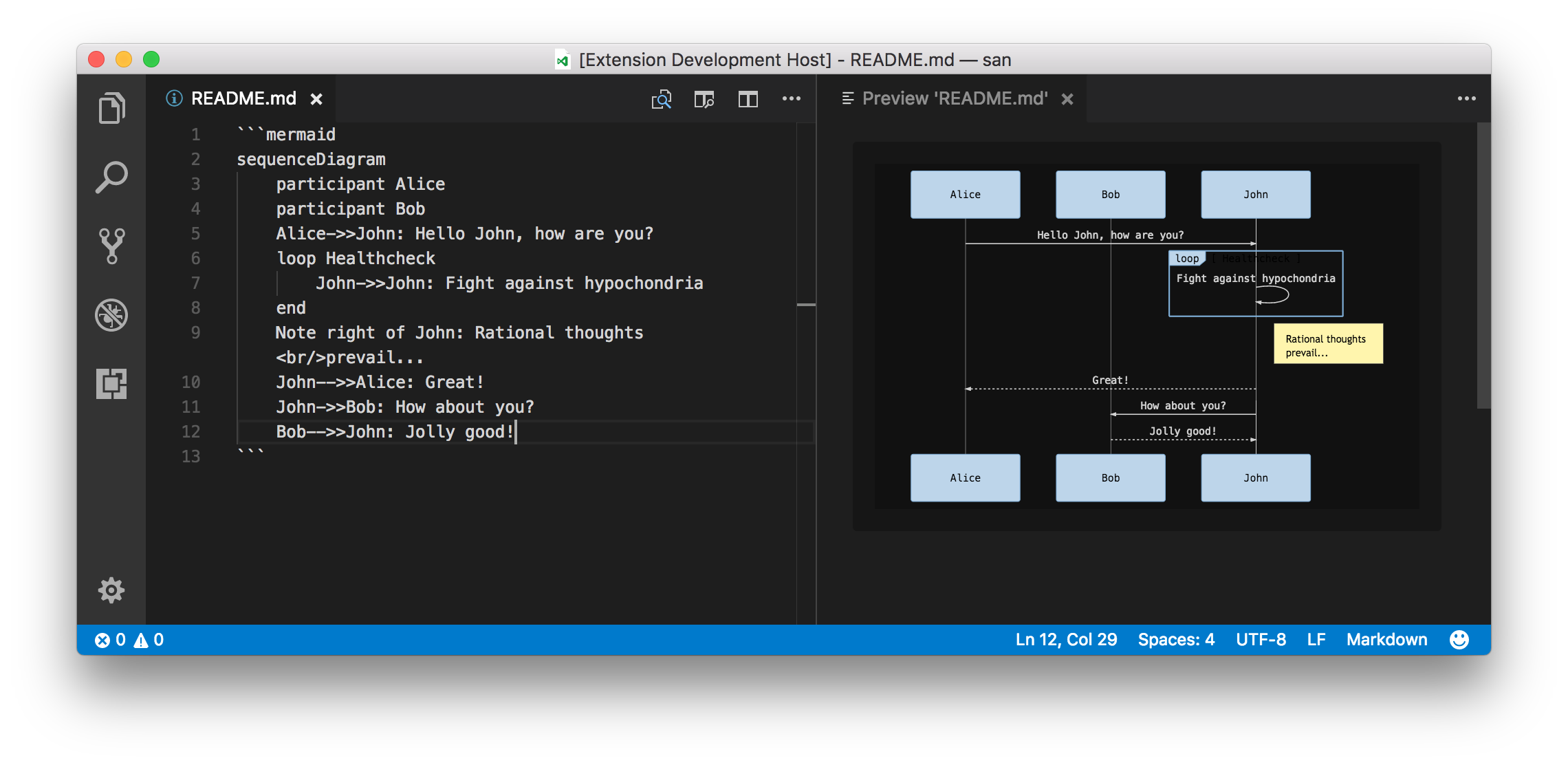 preview mermain in VS Code