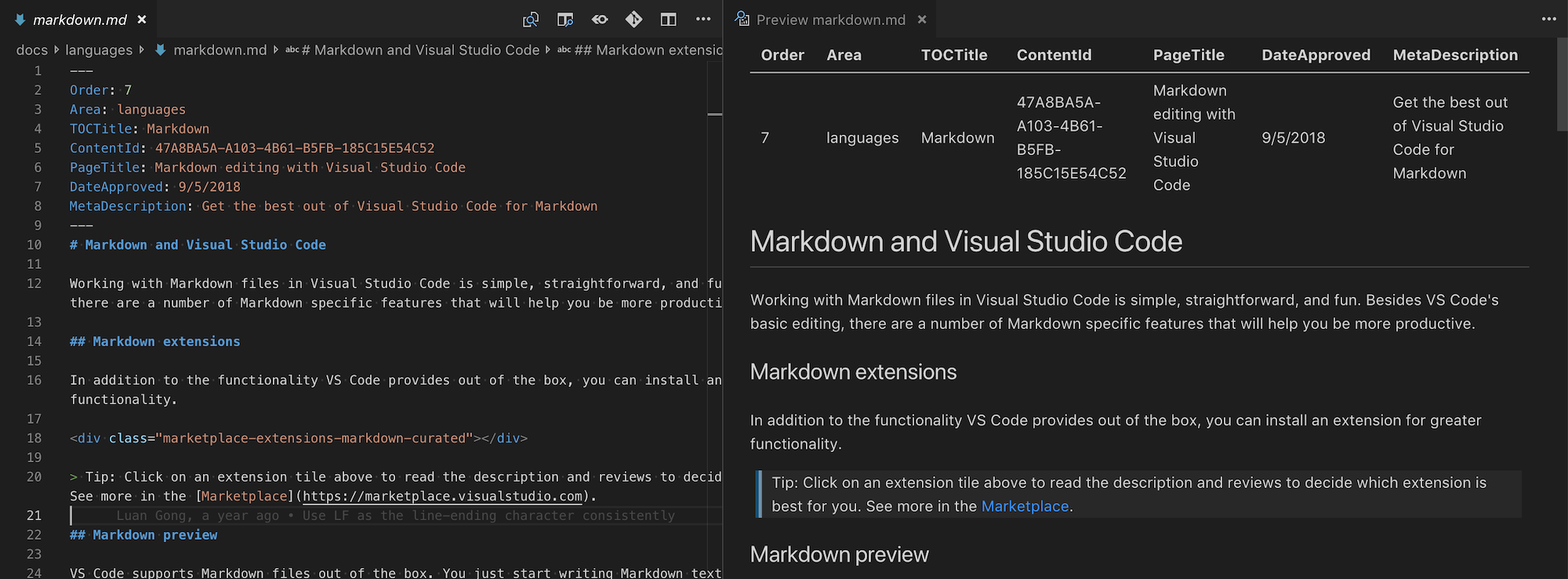 markdown table github