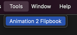 Tools -> Animation 2 Flipbook