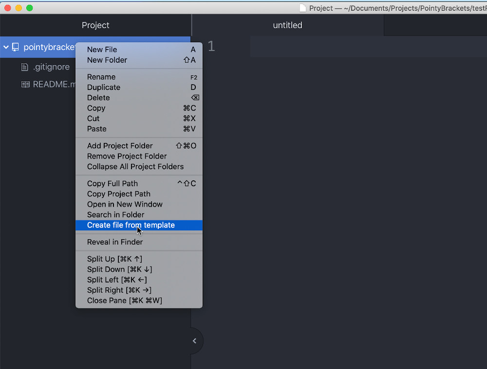 Image of file tree context menu