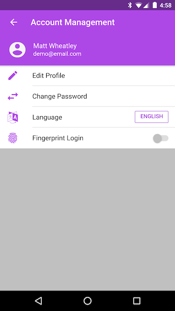 acct manage fingerprint disabled