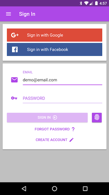 sign in with email