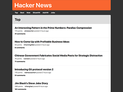 Hacker News Screenshot