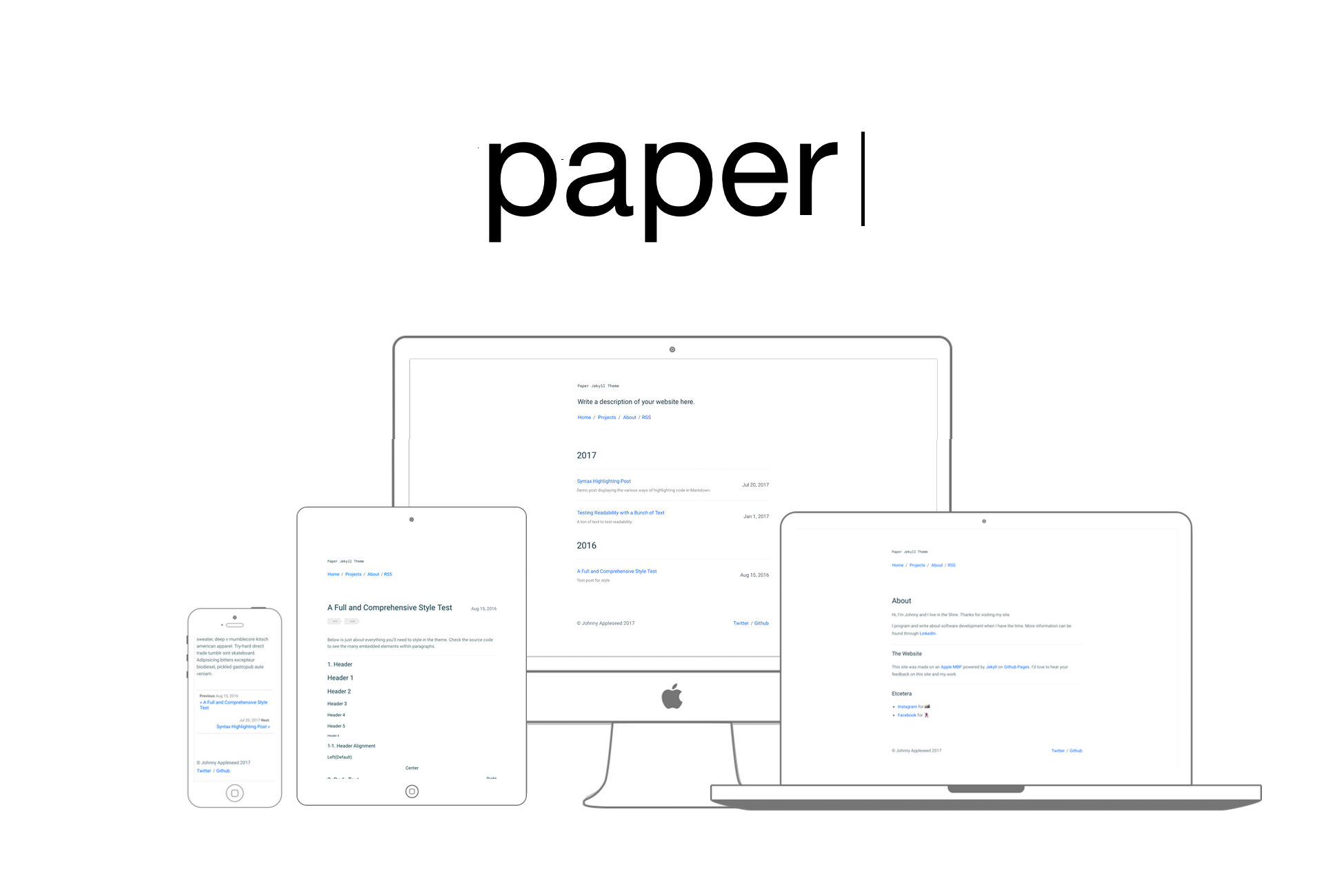 paper-jekyll-theme 网站模板截图
