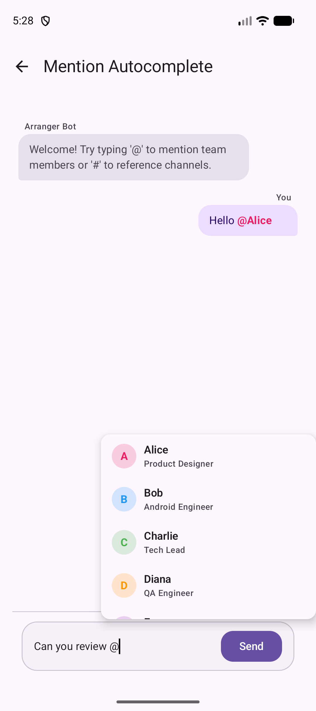 Mention Autocomplete