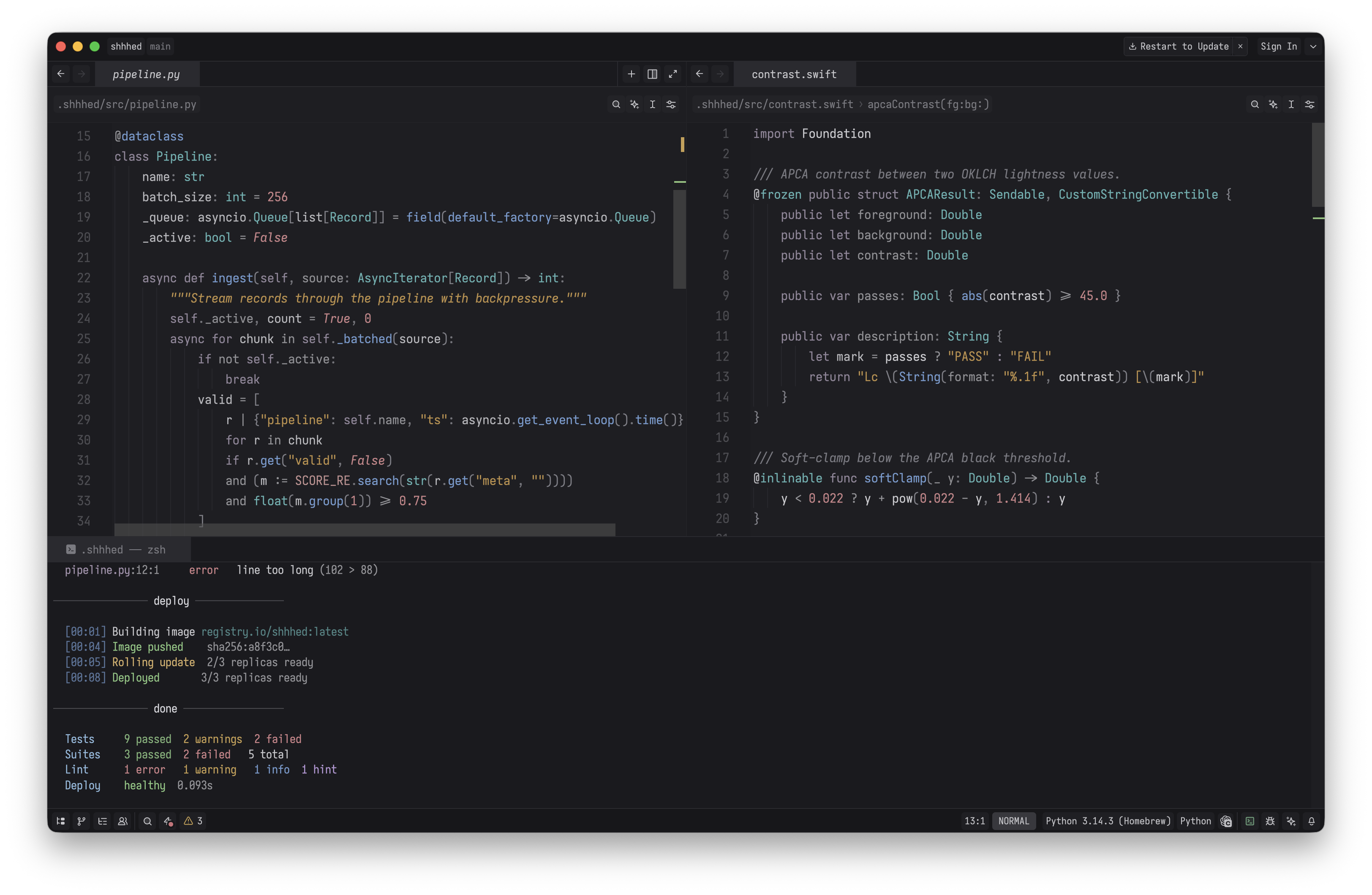 shhhed dark ui