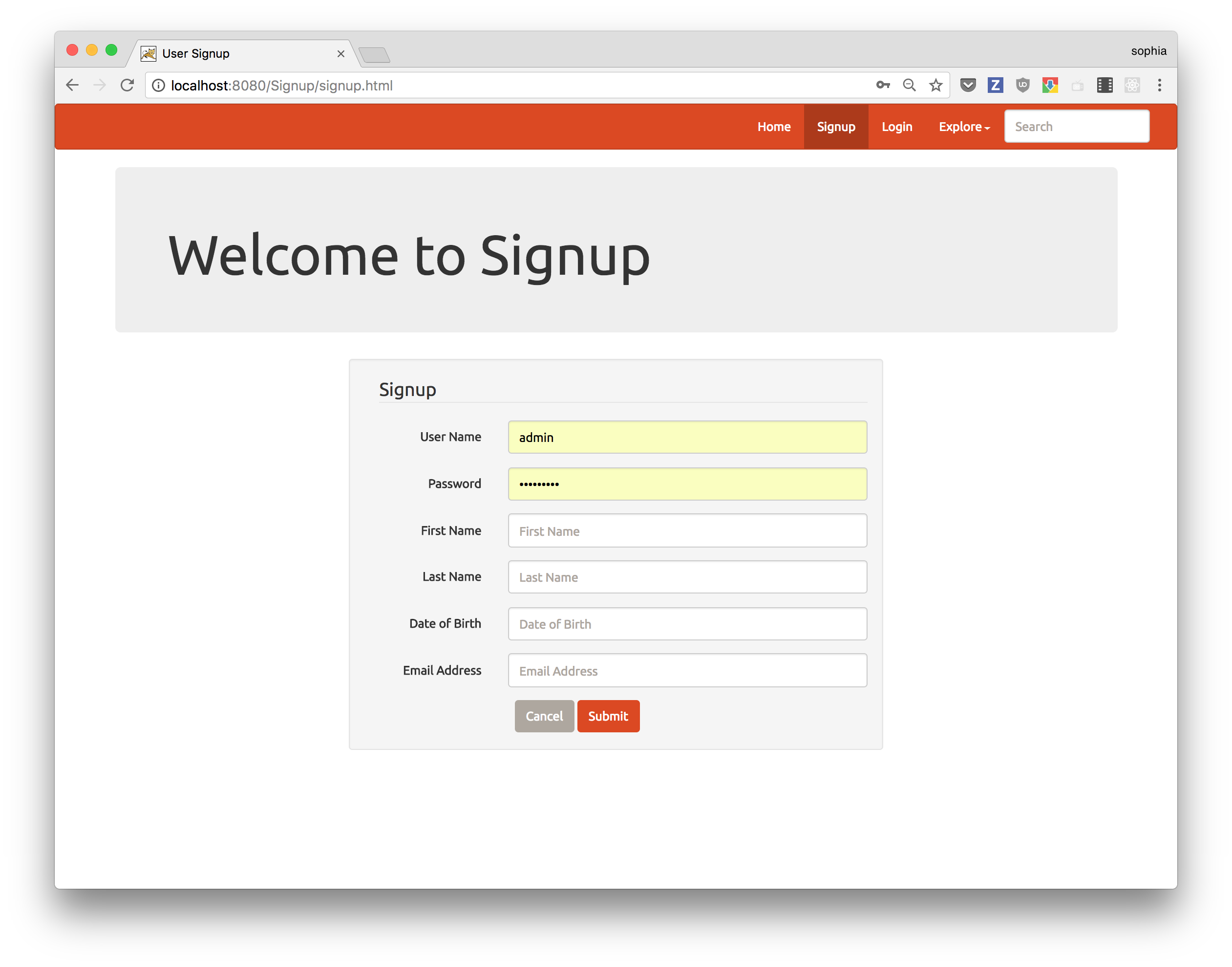 signup client