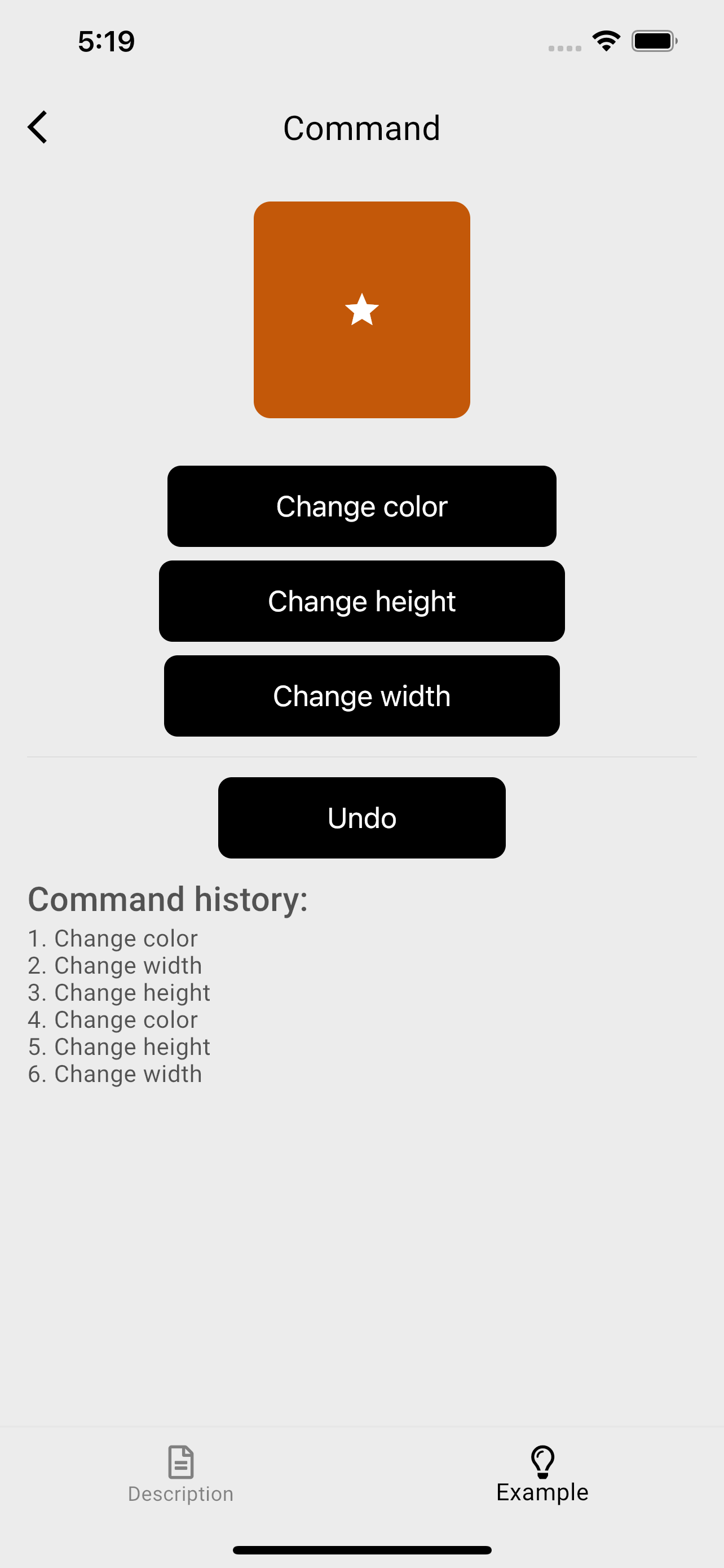 Command Design Pattern Example
