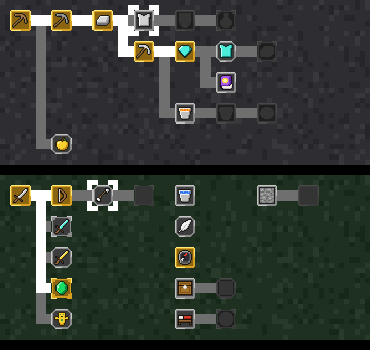The Story and Adventure tabs of the advancements screen