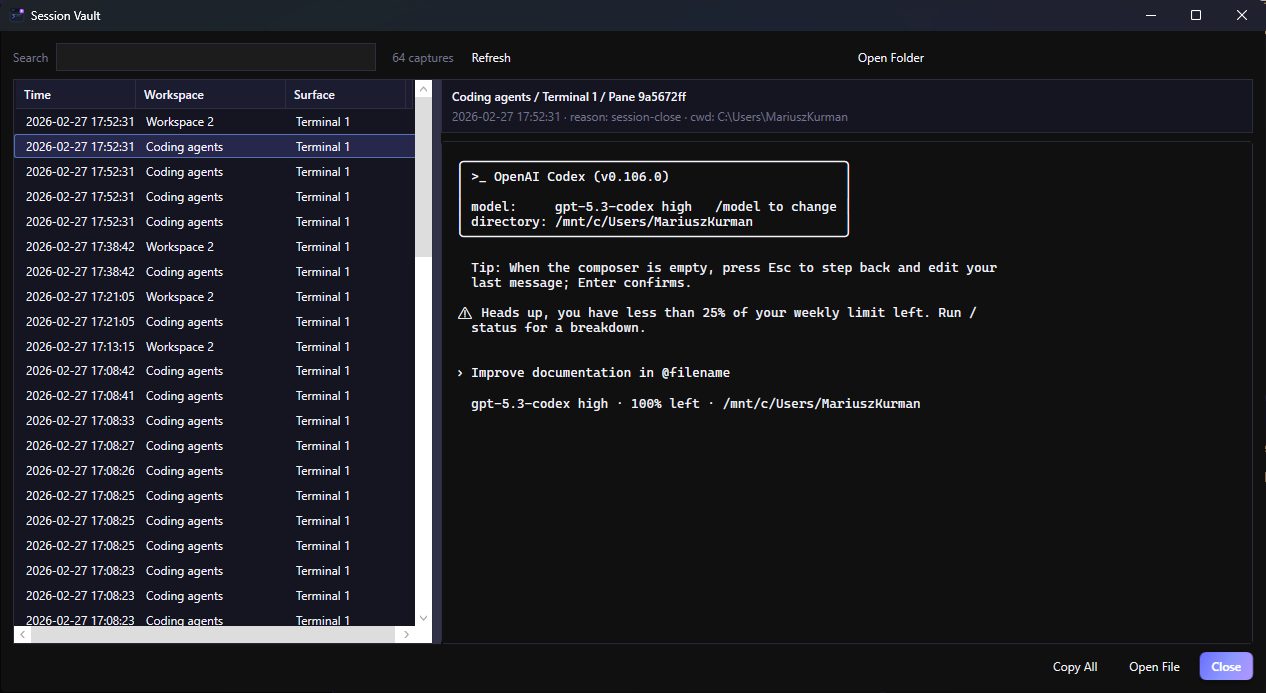 cmux command logs