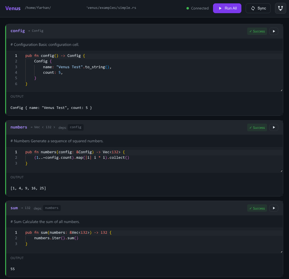 Venus Web UI
