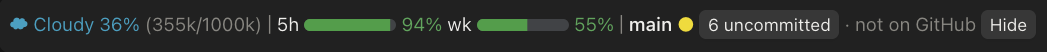 The band in the desktop Code tab, in English