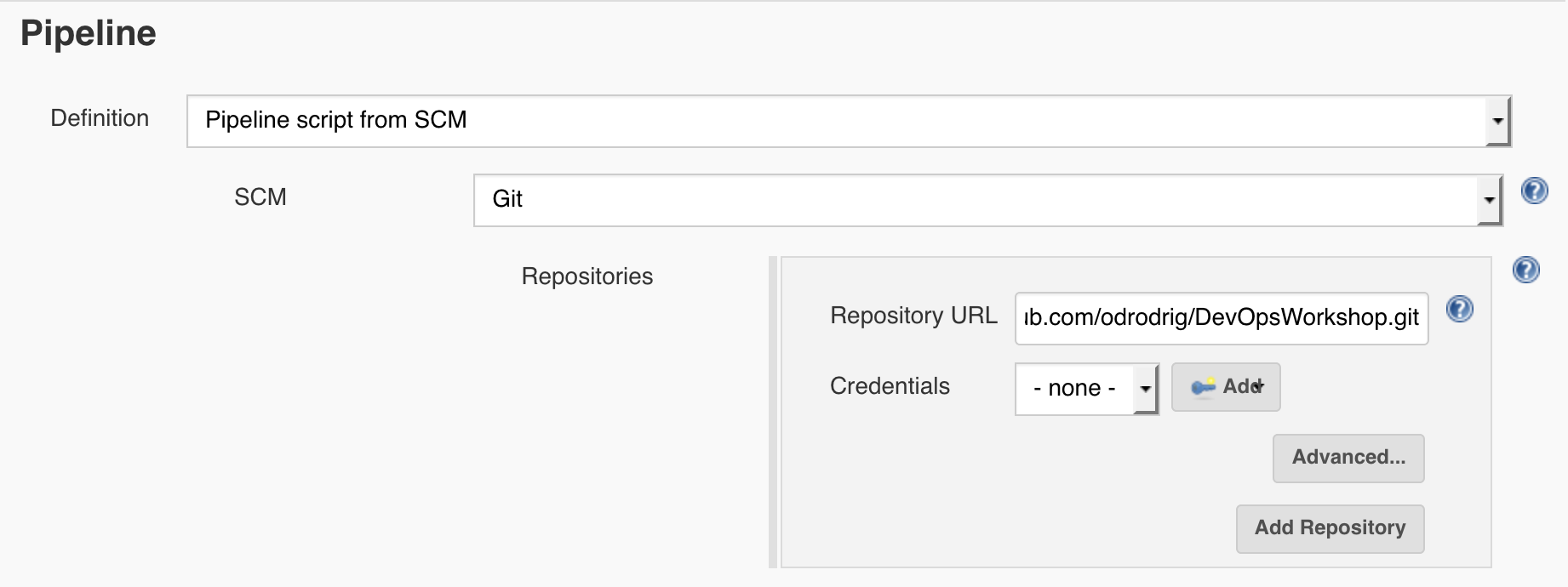 pipeline config