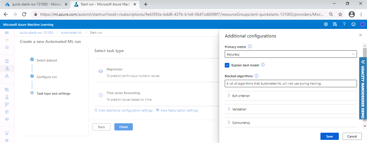 Create an AutoML experiment