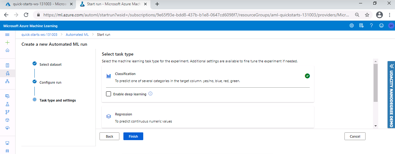 Create an AutoML experiment