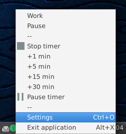 Tray icon and menu