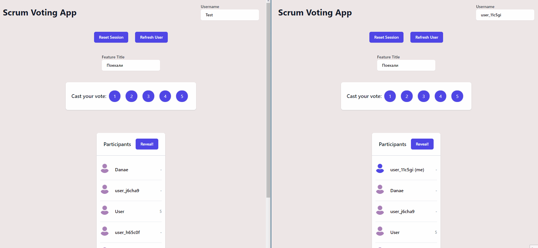 Scrum Voting App Demo