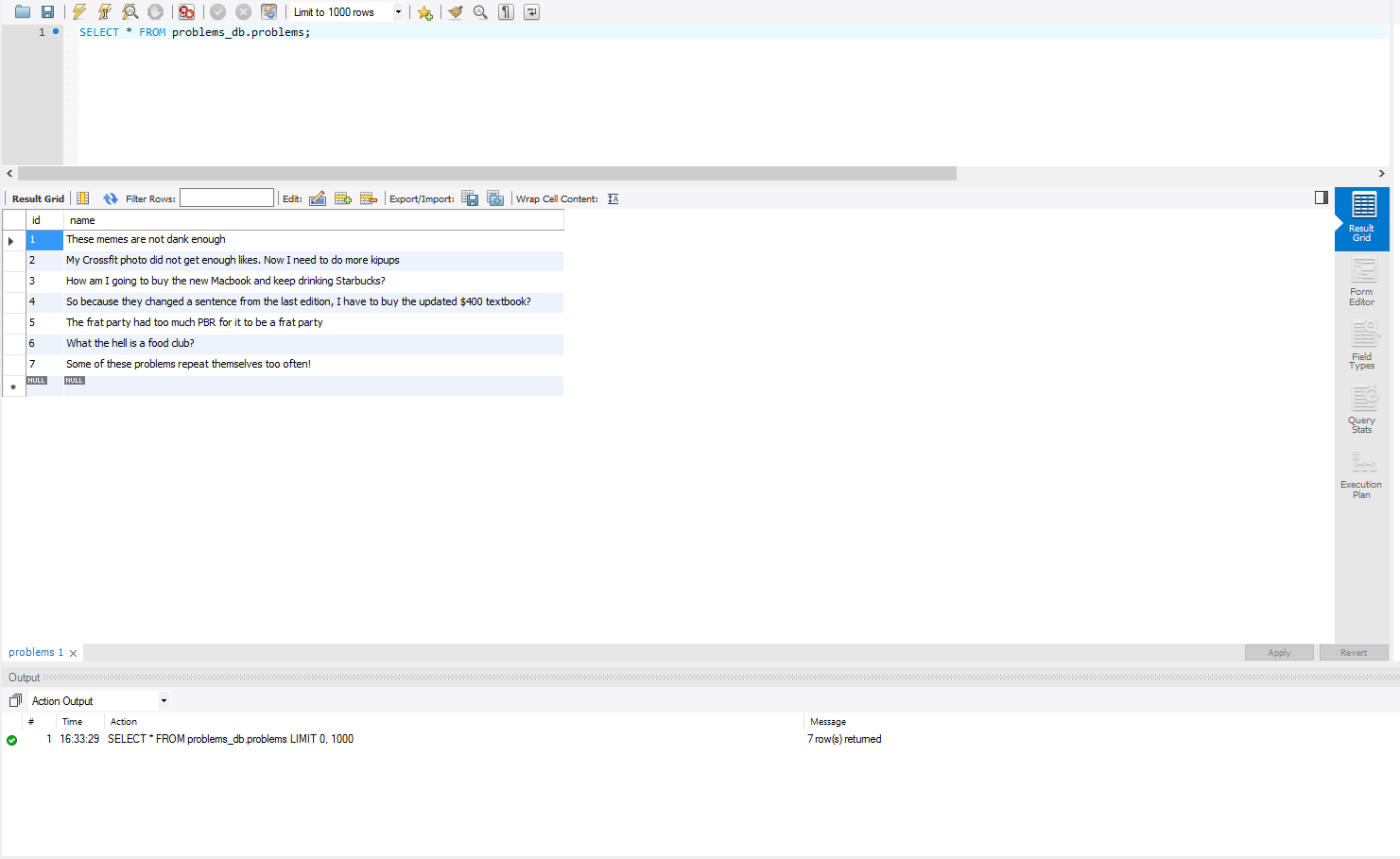MySQL db