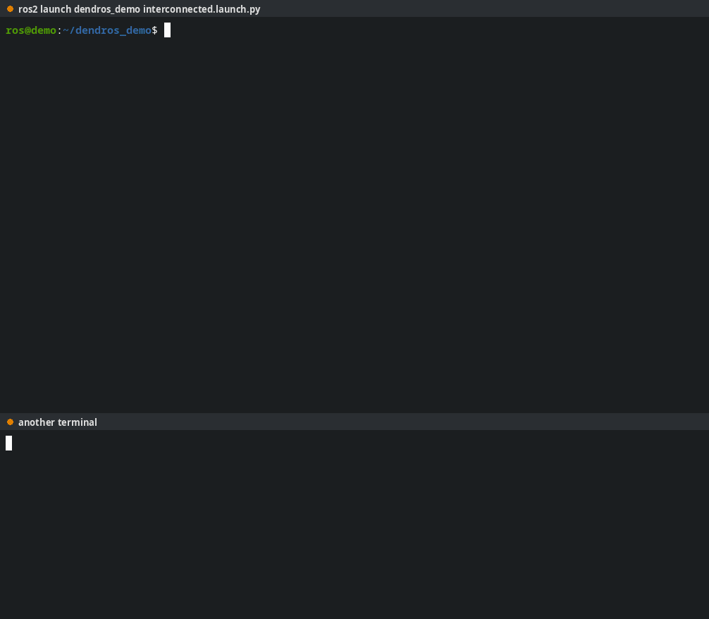 DendROS TUI mode: filtering a live launch, colorized ros2 CLI, and remote commands