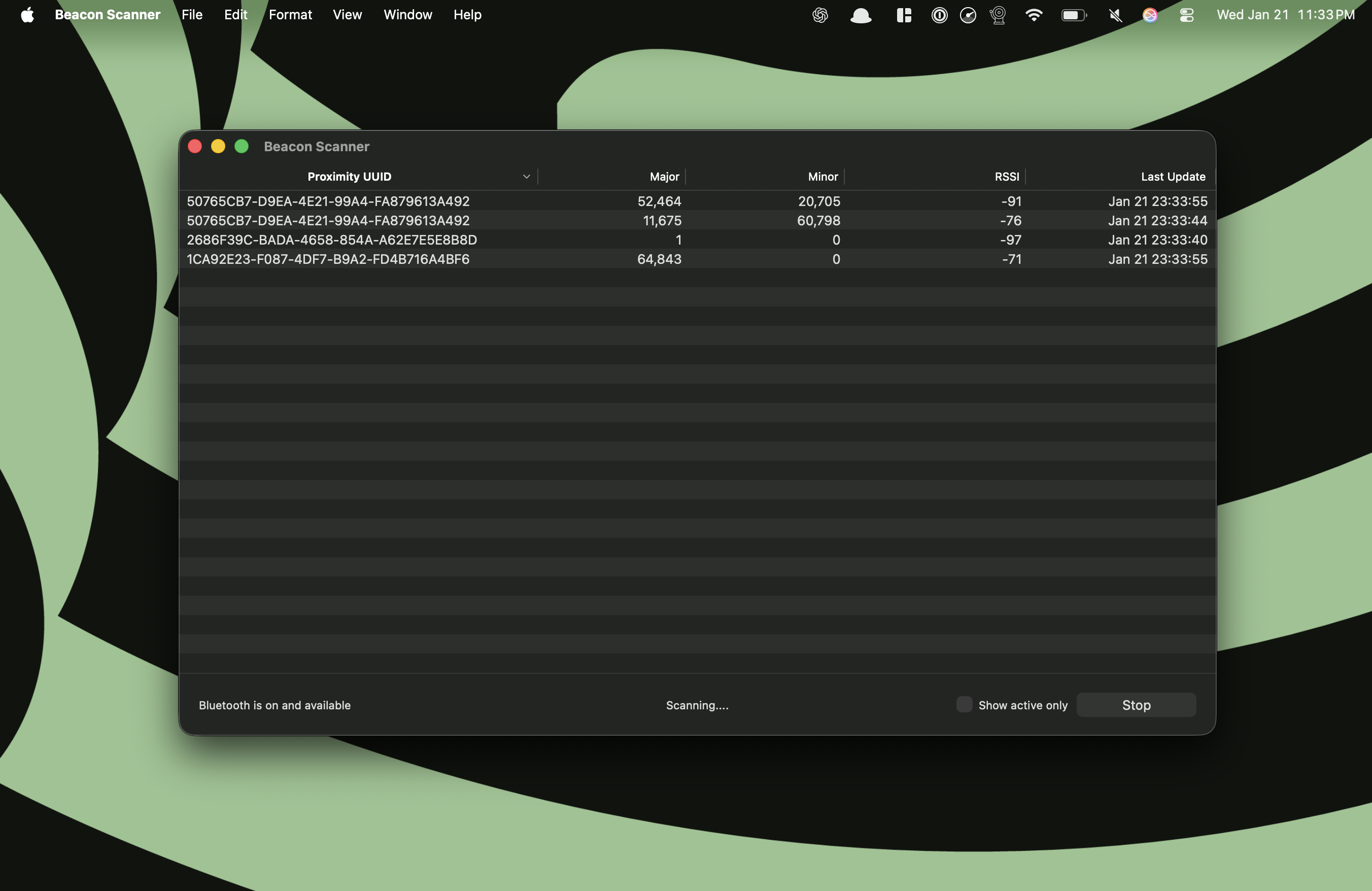 BeaconScanner screenshot
