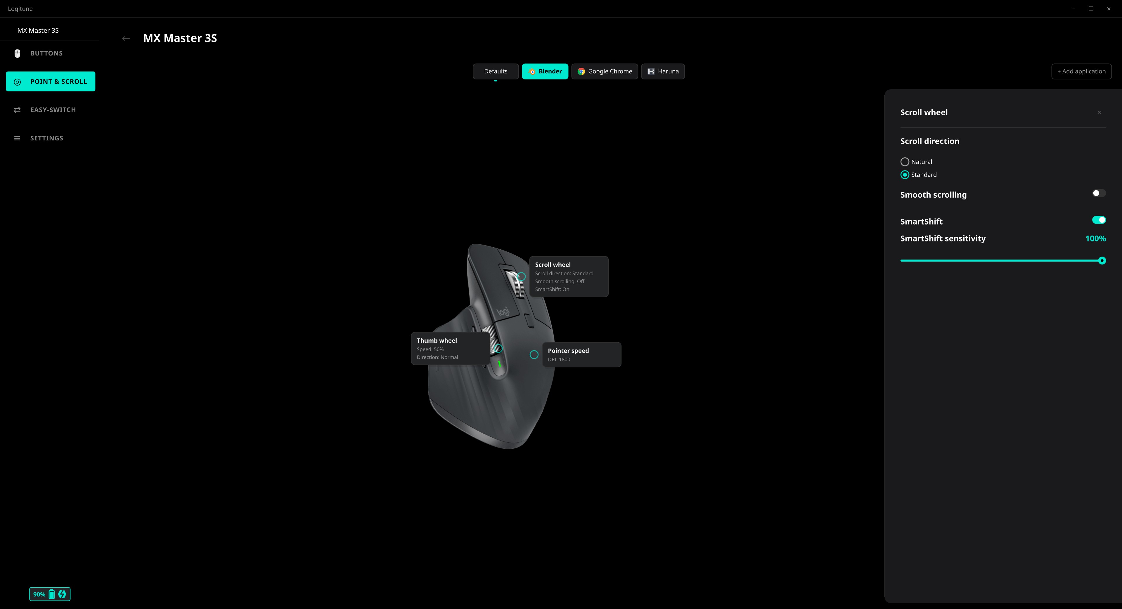 Scroll Settings