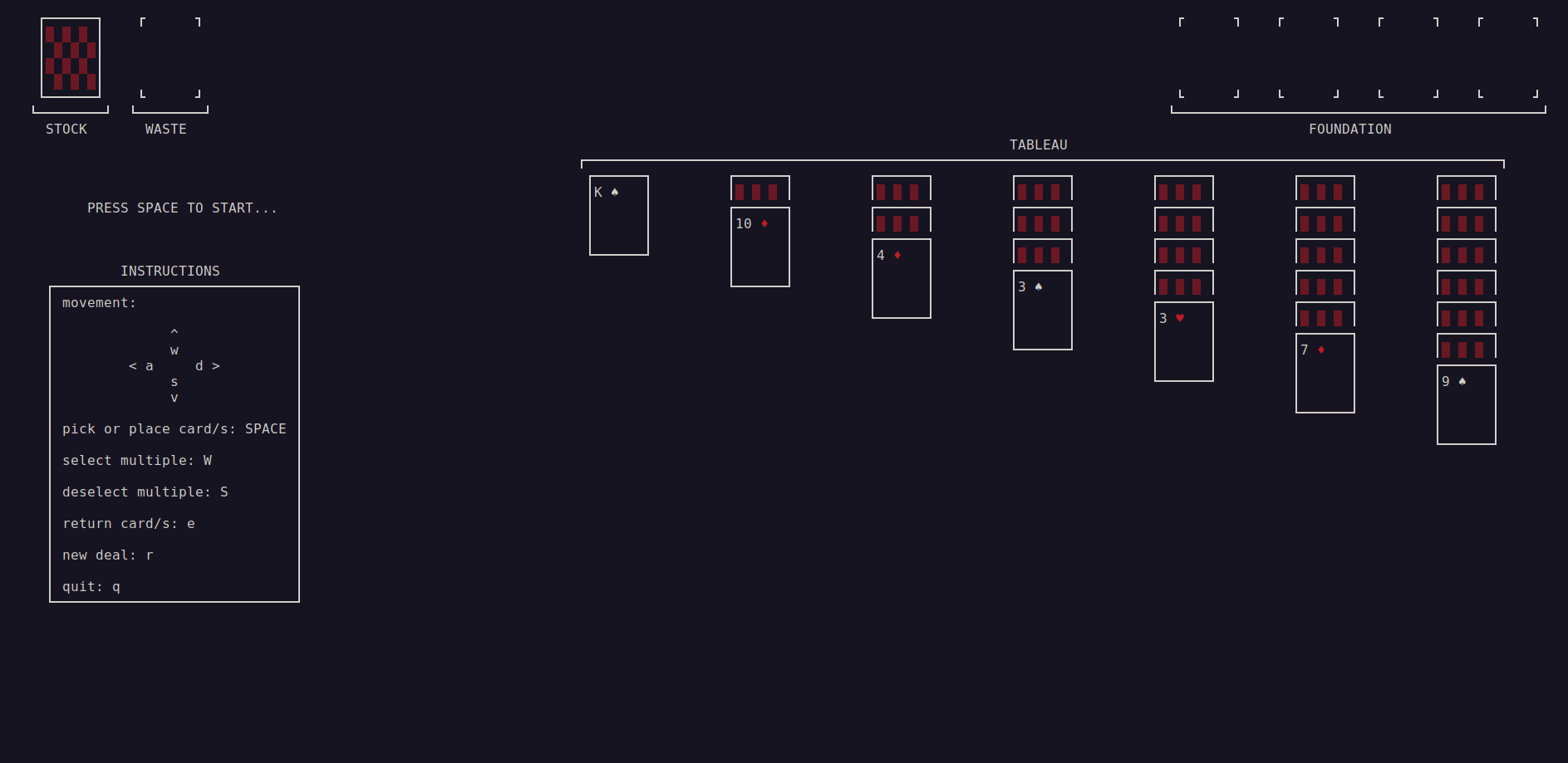 GitHub - mmankos/ncursesw-solitaire · GitHub