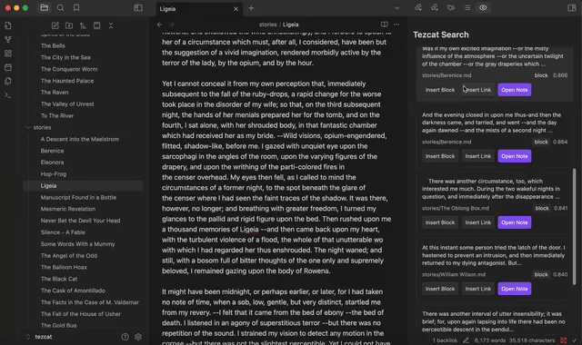 Searching Edgar Allen Poe's corpus