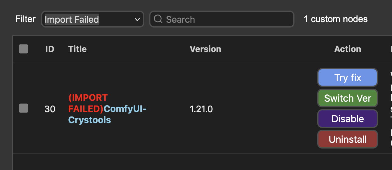 Import Failed: Try Fix