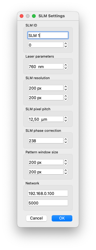 Program settings