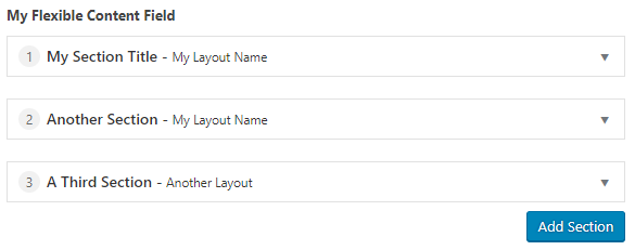 Expanded Flexible Content Layout with Title Field