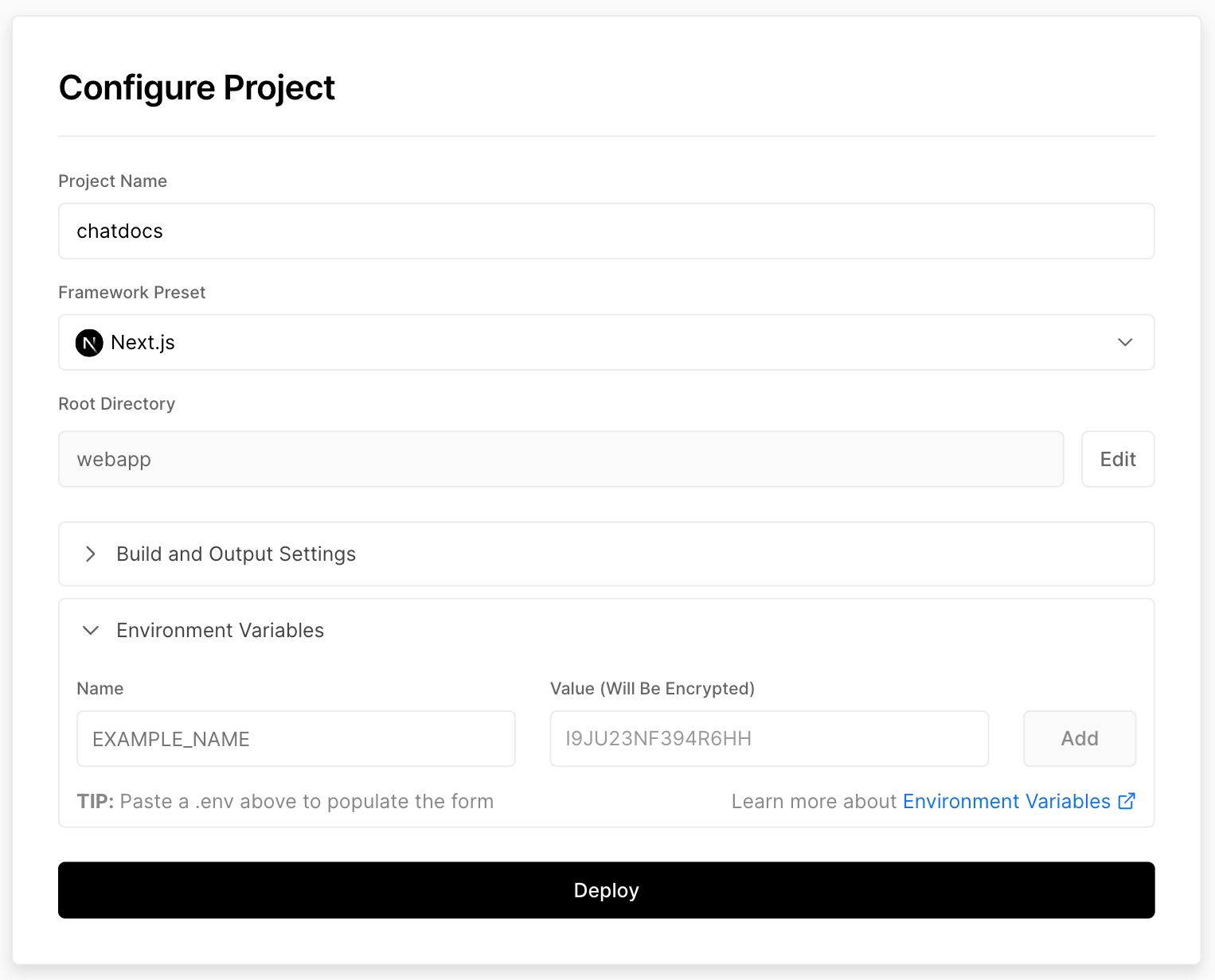 Vercel deployment