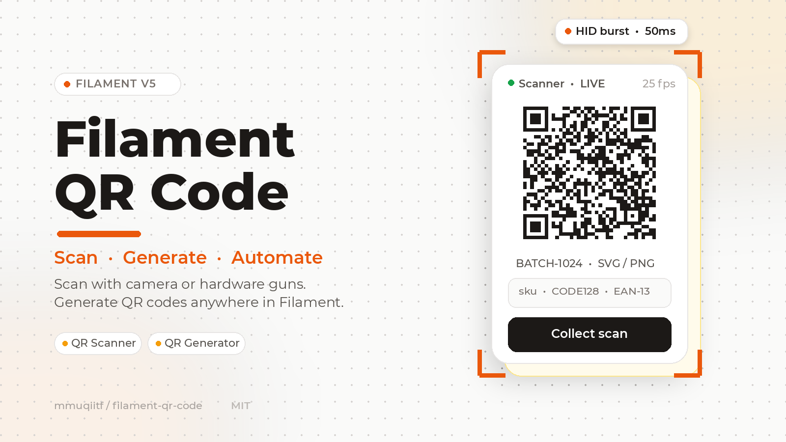 Filament QR Code banner