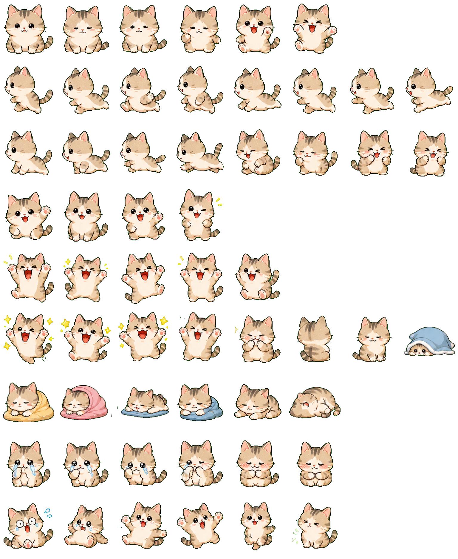 Daimao Batiao Cat Codex pet original spritesheet