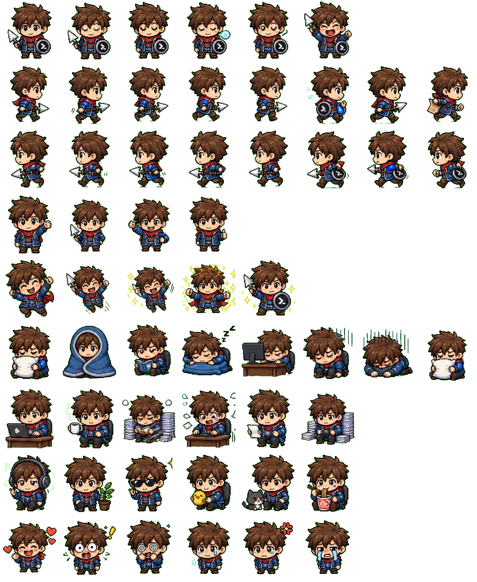 JRPG Hero Codex pet original spritesheet